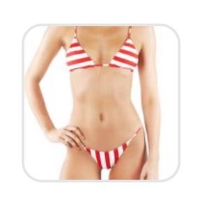 Red & White striped bikini